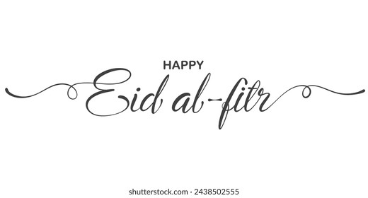 eid Al Fitr or Eid Mubarak Text lettering typography