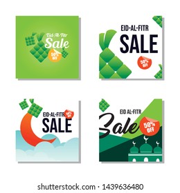 Eid Al Fitr Sale Vector Illustration for Banner and Poster Design