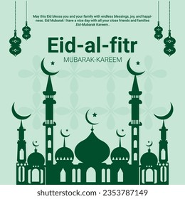 eid al fitr template design. muslim traditional poster design.