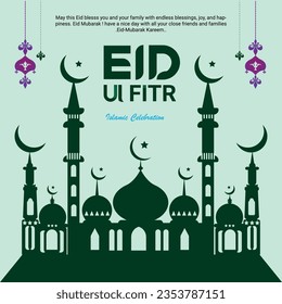 eid al fitr template design. muslim traditional poster design.