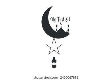 Eid Al Fitr Typography Design, Eid Mubarak, Eid Al Fitr Typography Design, Islamic Logo,  Eid Al Fitr, Islamic typography, Islamic calligraphy, Calligraphy Design, Vector