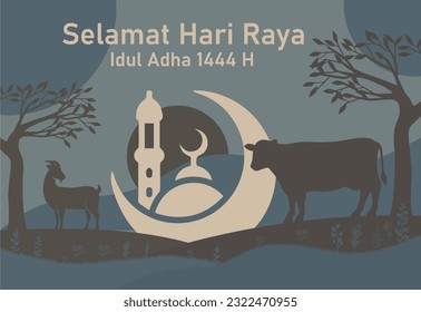 Eid al-Adha 1444 H banner, simple and elegant design