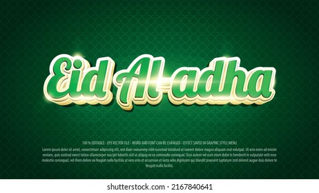 Eid al-adha 3d style editable text effect