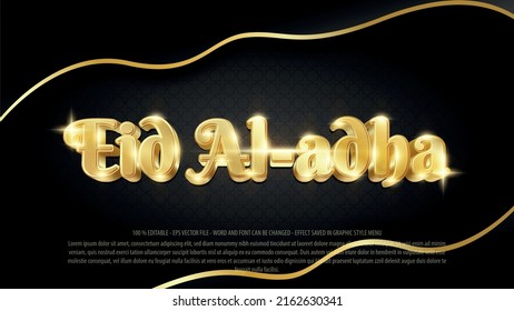Eid al-adha 3d style text effect 