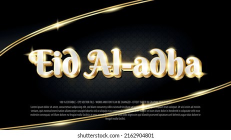 Eid al-adha 3d style text effect 