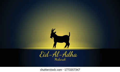 Eid Al-Adha background with goats and light effects,eps 10