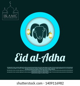 Eid al-Adha background. Muslim holiday Eid al-Adha. sacrifice of a male sheep or goat. can be used for greeting card decoration templates. banner. pamphlet. flyer. landing page. the web. vector 