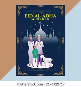 Eid al-adha Celebartion Flyer Neue Islamische Vektorkunst Design
