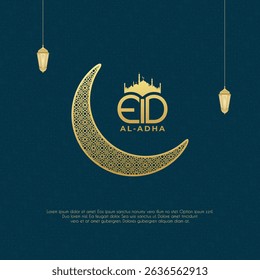 Eid al-Adha Celebration Background with crescent moon Illustration