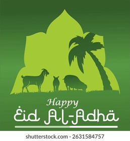 Eid al-Adha Celebration. Eid al-Adha greeting card. Eid al-Adha theme. Vector illustration.