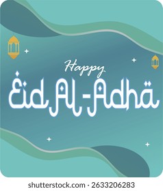 Celebração de Eid al-Adha. Cartão de saudação Eid al-Adha. Pode ser usado para cartões, cartazes, sites, panfletos. Ilustração vetorial.