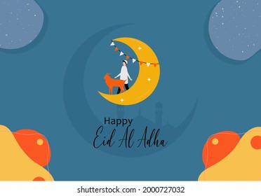 Eid al-Adha design with blue background