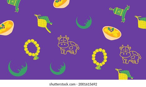 Eid al-Adha design with a Purple background 