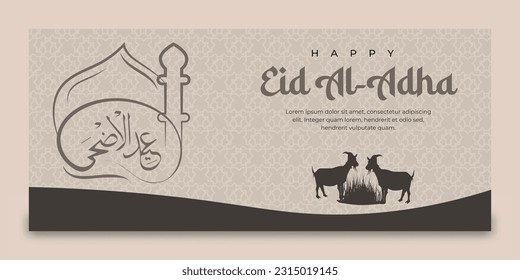 Eid al-Adha greeting banner template for Islamic holiday
