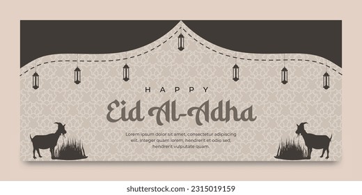 Eid al-Adha greeting banner template for Islamic holiday