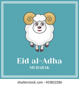 Eid al-Adha greeting card   with the image of a sacrificial ram