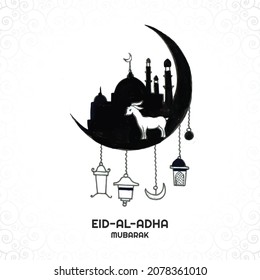 Eid al-Adha greeting card for muslim holiday background