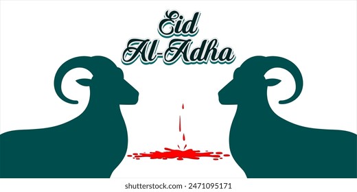 Eid al-Adha holiday background with colors and illustration objects that are typical of the celebration