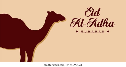 Eid al-Adha holiday background with colors and illustration objects that are typical of the celebration