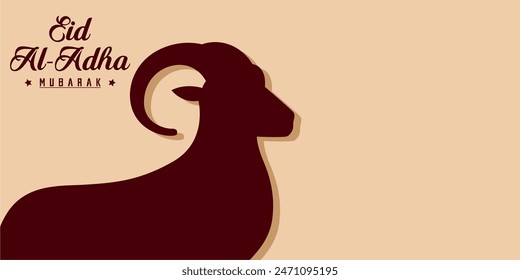 Eid al-Adha holiday background with colors and illustration objects that are typical of the celebration