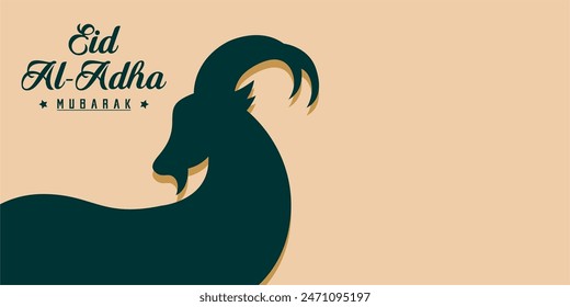 Eid al-Adha holiday background with colors and illustration objects that are typical of the celebration
