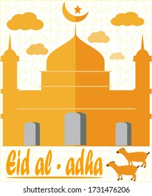 Eid al-Adha holiday greeting cards. vector illustrator