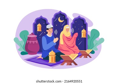 Eid Al-adha Illustration concept. Flat illustration isolated on white background