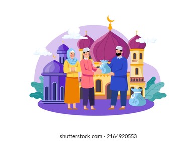Eid Al-adha Illustration concept. Flat illustration isolated on white background