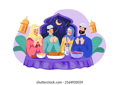 Eid Al-adha Illustration concept. Flat illustration isolated on white background