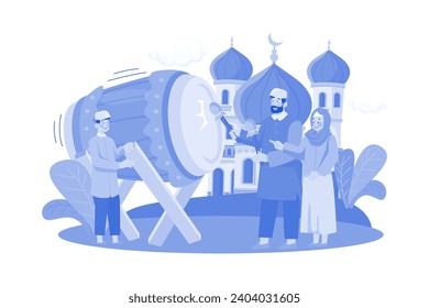Eid Al-adha Illustration concept on white background