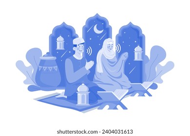 Eid Al-adha Illustration concept on white background