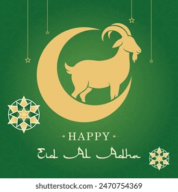 eid al-adha instagram post diseño con estilo plano de colores