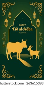Eid al-Adha Instagram Story Template with Mosque and Lanterns