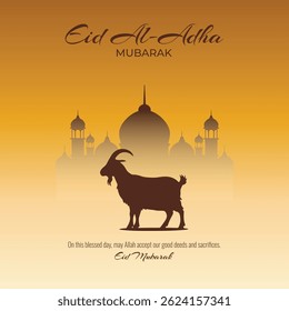 Eid al-Adha Islamic Festival Background. Eid Mubarak or Bakra Eid Celebration Design