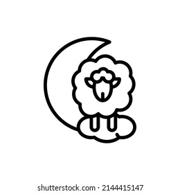 Eid al-Adha line color icon. Isolated vector element. Outline pictogram for web page, mobile app, promo