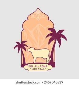 Eid Al-Adha logo vector graphic illustration on background