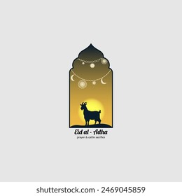 Eid Al-Adha logo vector graphic illustration on background