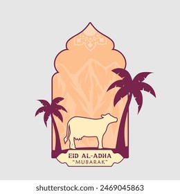 Eid Al-Adha logo vector graphic illustration on background