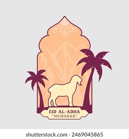 Eid Al-Adha logo vector graphic illustration on background