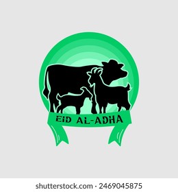 Ilustración gráfica del Vector del logotipo de Eid Al-Adha en el fondo