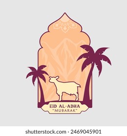 Eid Al-Adha logo vector graphic illustration on background