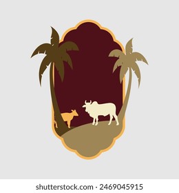 Eid Al-Adha logo vector graphic illustration on background