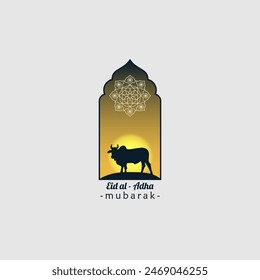 Eid Al-Adha logo vector graphic illustration on background