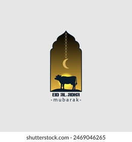 Eid Al-Adha logo vector graphic illustration on background