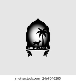 Eid Al-Adha logo vector graphic illustration on background