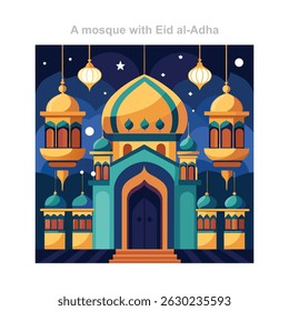 Vetor de ilustração da mesquita Eid al-Adha