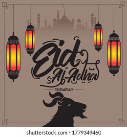 eid-al-adha-Mubarak-Hintergrund, Vektorgrafik mit Laterne