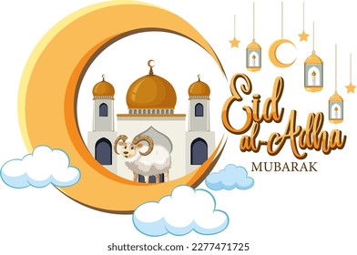 Eid al-Adha Mubarak Banner Design illustration