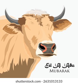 Eid al-Adha Mubarak Cow Illustration Translate Eid AL Adha Mubarak 