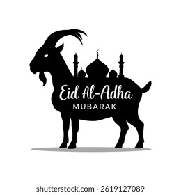 Eid Al-Adha Mubarak Goat Silhouette.